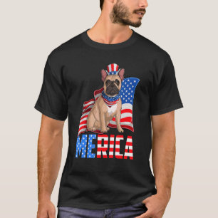 T-shirt Merica French Bulldog 4 juillet Américain Usa Fla