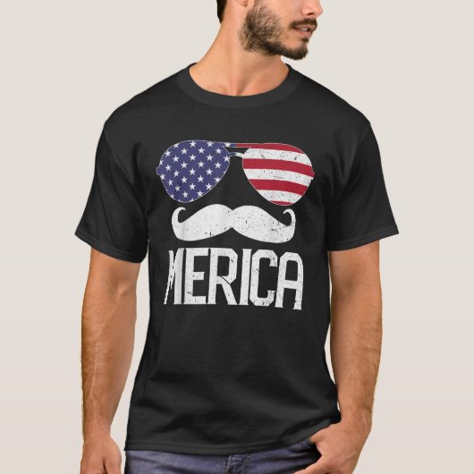 T-shirt Merica Funny 4 juillet Drapeau Américain USA Améri (Devant)