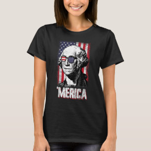 T-shirt Merica George Washington 4 juillet Drapeau américa