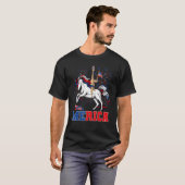T-shirt Merica Giraffe Unicorn Drapeau Américain Joyeux 4è (Devant entier)