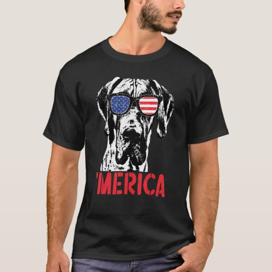 T-shirt Merica Great Dane Dog américain Lunettes de soleil (Devant)