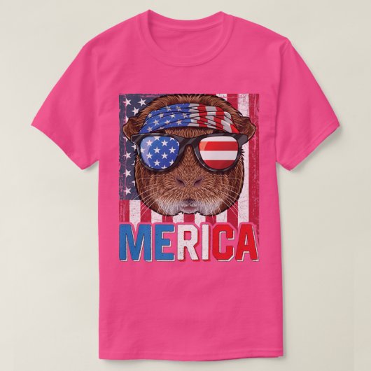 T-shirt Merica Guinée Cochon 4 juillet Dons Drapeau améric (Design devant)
