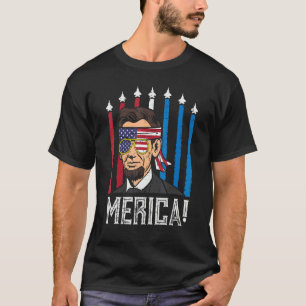 T-shirt Merica Lincoln Us Drapeau Lunettes de soleil Jets 