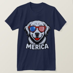 T-shirt Merica lunettes de chien patiotique USA American F