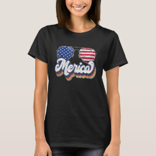 T-shirt Merica Lunettes de soleil Usa 4 juillet Amérique V