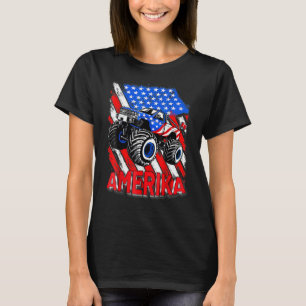T-shirt Merica Monster Truck Drapeau américain Juillet 4th