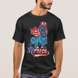 T-shirt Merica Patriotique Usa Eagle 4 Juillet Long Sle