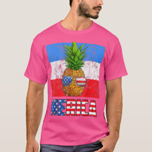T-shirt Merica Pineapple Sunglasses Flag 4th of July Patri