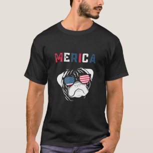 T-shirt Merica Pug Vintage Délavé Merica Pug