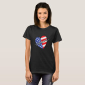 T-shirt Merica Quatrième 4 juillet Coeur patriotique améri (Devant entier)