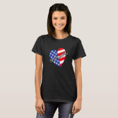 T-shirt Merica Quatrième 4 juillet Coeur patriotique améri (Devant entier)