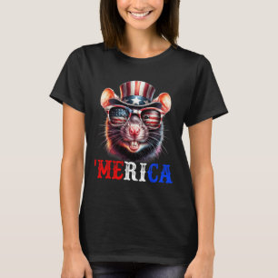 T-shirt Merica Rat Patriotique 4 juillet Drôle Enfants Hom