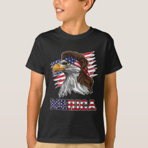 T-shirt Merica Shirt American Byld Eagle Mullet Étoiles Et