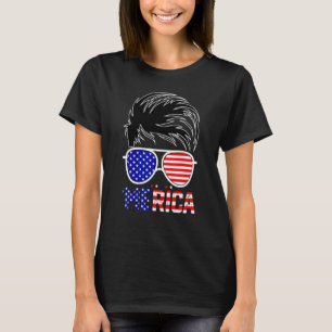 T-shirt Merica Sunglass Drapeau américain 4 juillet Patrio
