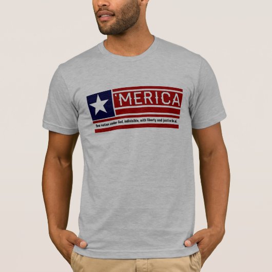 T-shirt MERICA - Texte de Customizeable de forme de (Devant)