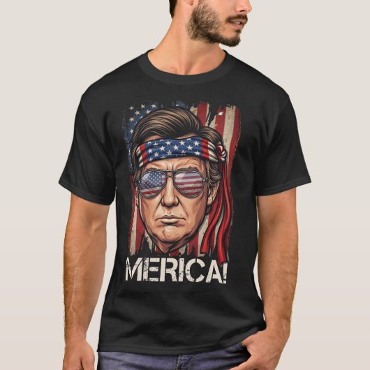 T-shirt Merica Trump !  (Devant)