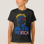 T-shirt Merica Trump 4 juillet heureux Trump Drapeau améri (Devant)