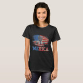 T-shirt Merica Trump 4 juillet heureux Trump Drapeau améri (Devant entier)