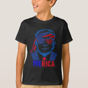 T-shirt Merica Trump 4 juillet heureux Trump Drapeau améri