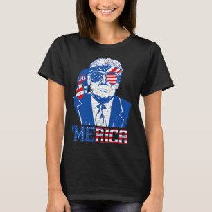 T-shirt Merica Trump 4 juillet heureux Trump Drapeau améri