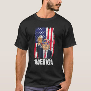 T-shirt Merica Trump avec le drapeau américain 4 juillet D