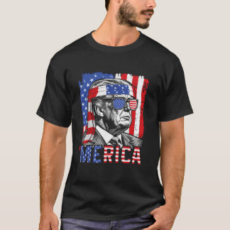 T-shirt Merica Trump heureux 4 juillet drôle Fla américain