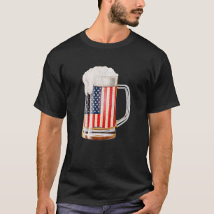 T-shirt Merica Usa Boire Beer Drapeau Américain Quatrième 