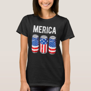 T-shirt Merica Usa Boire Bière Américain Drapeau Américain