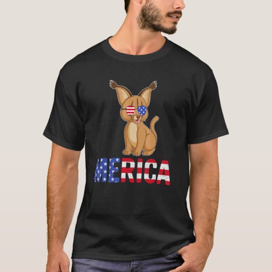 T-shirt Merica Usa Drapeau Bobcats Lunettes de soleil Patr (Devant)