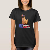 T-shirt Merica Usa Drapeau Boxer Chien Lunettes de soleil (Devant)