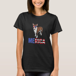T-shirt Merica Usa Drapeau Bull Terrier Dog Lunettes de so