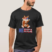 T-shirt Merica Usa Drapeau Écureuil lunettes de soleil Pat (Devant)
