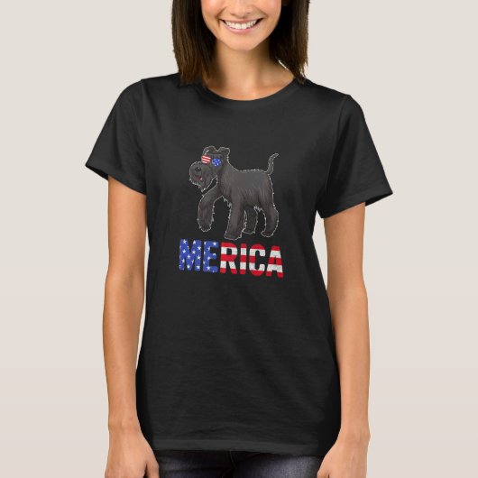 T-shirt Merica Usa Drapeau Schnauzer Chien Sunglass Patrio (Devant)