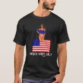 T-shirt Merica Vibes Seulement Patriotiques Femmes mignonn (Devant)