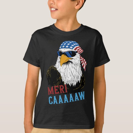 T-shirt Mericaaaaw Eagle Mullet 4 juillet États-Unis (Devant)