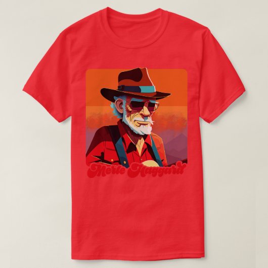 T-shirt Merle Haggard Retro Design (Design devant)