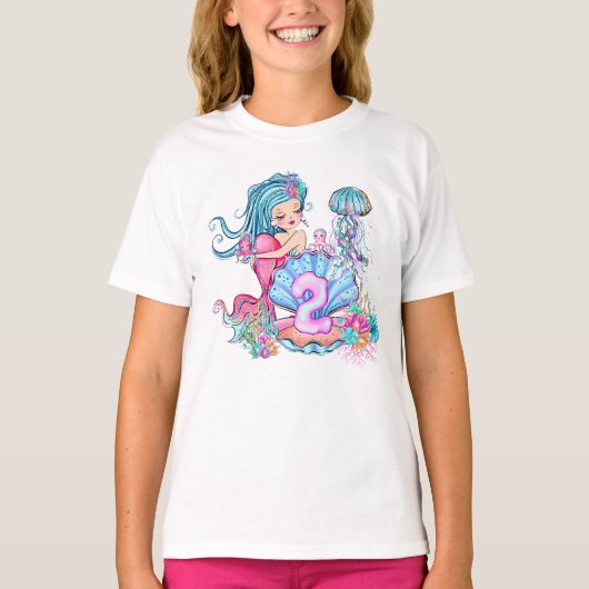 T-shirt Mermaid 2e anniversaire Modifier Modifier le texte (Devant)