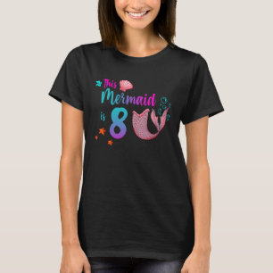 T-shirt Mermaid 8e Anniversaire Squad Girl Queue 8 yo Swim