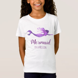 T-Shirt Mermaid au super-héros violet branché en mission