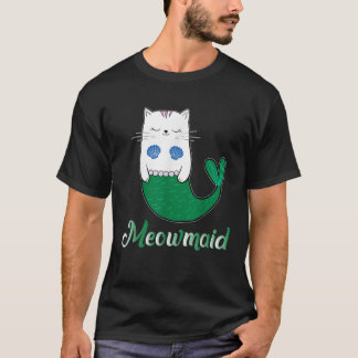 T-shirt Mermaid Ca Meowmaid Amoureux des Chats Magique Pur