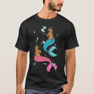 T-shirt Mermaid Chien Merdog mignon berger allemand