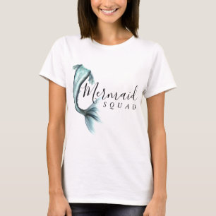T-shirt Mermaid Crew Aqua   Mint Seafoam Luxe Bridal Party