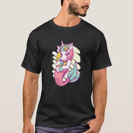 T-shirt Mermaid Magic Unicorn (Devant)