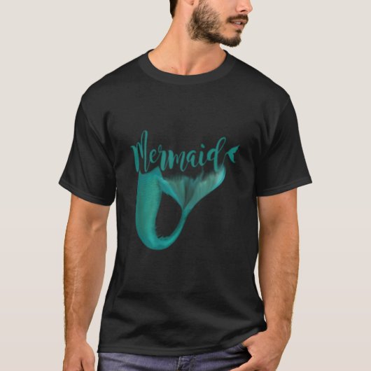 T-shirt Mermaid Mermaid Black Gray (Devant)