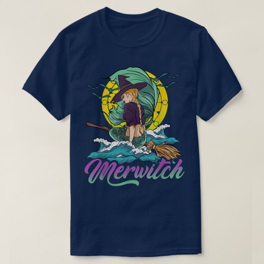 T-shirt Mermaid Merwitch Crossover, sorcière d'Halloween (Design devant)
