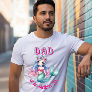 T-Shirt mermaid mint personnalisé papa de la fille