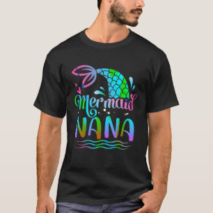 T-shirt Mermaid Nana Cute Mermaid Anniversaire Famille Cor