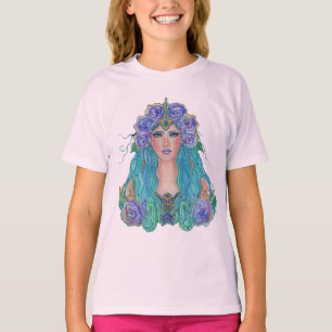 T-shirt Mermaid Rose dans l'art marin par Renee Lavoie