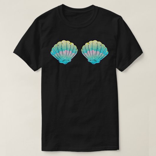 T-shirt Mermaid Sea Shell Bra Anniversaire Costume Filles  (Design devant)