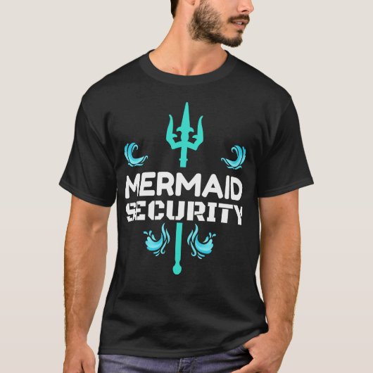 T-shirt Mermaid Security Birthday Gift Swimmer Shirmer (Devant)